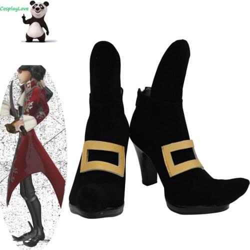CosplayLove Identity V Photographer Joseph Desaulniers Bloody Shadow Black Cosplay Shoes Long Boots Leather Custom Hand Made