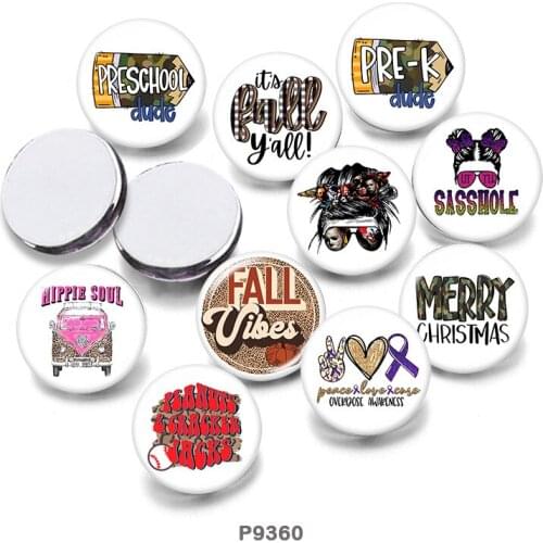 Words 12mm/18mm/20mm/25mm/30mm Round Glass Cabochon Flat Back Making Findings P9360