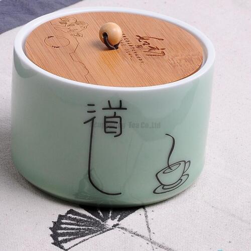 Longquan kiln Porcelain Tea Cans Caddy Ceramic Tea Set Canister Spice Jar Storage Bottle for Puer/Pu'erh/white/black/green tea