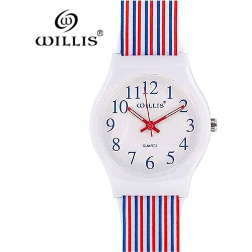 Fashion Women Colored Ribbon Watch Willis Design Dress Water Resistant Watch Quartz ladies Leisure Silicone Watch PENGNATATE