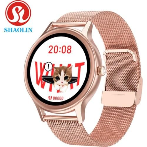 Fashion Women Smart Watch 1.09 inch Round Screen Bluetooth Watches Waterproof Long Standby Menstrual Cycle Tracker