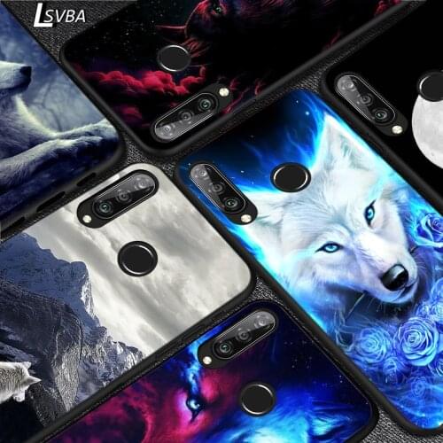Moon Wolf Howl Silicone Cover For Huawei P40 P30 P20 Pro P10 P9 P8 Lite E Plus 2019 2017 5G Phone Case