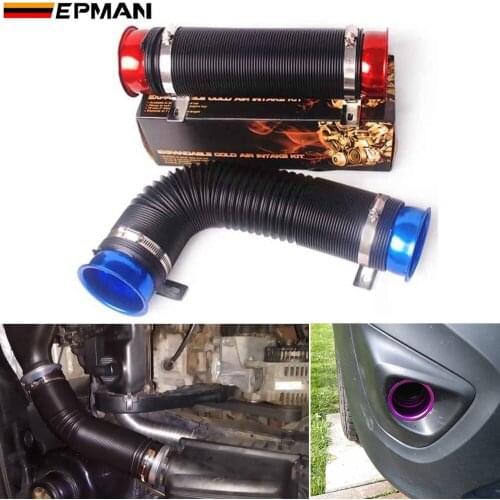 New Blue Universal 76mm Air Intake Induction Kit Flexible Cold Feed Duct Pipe 100CM For VW Golf MK6 GTi 2.0 EP-FB1010-1P