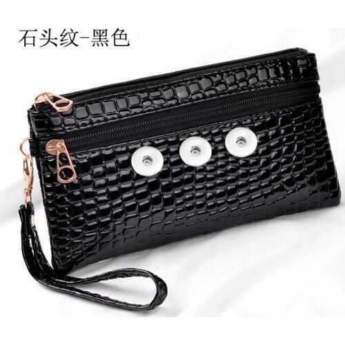 Newest PU leather 18mm snap button jewelry DIY bag OEM, ODM QB618