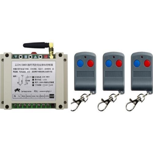 2017 New AC220V 250V 380V 30A RF Remote Control Switch System 3 Transmitter + 1 X Receiver 2ch relay smart home z-wave