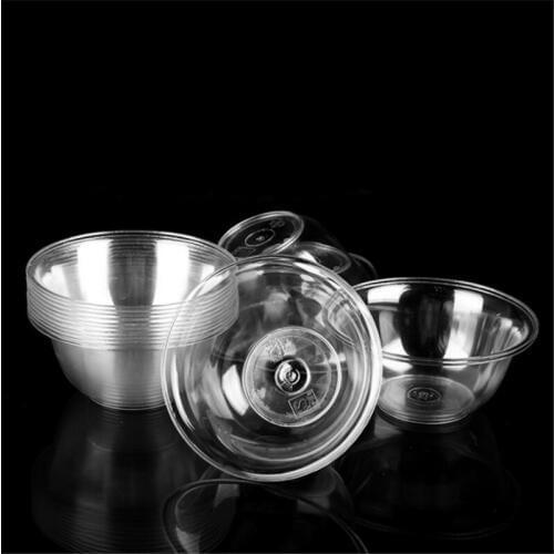 Disposable Salad Bowl 200ML Plastic Fruit Bowl Round Transparent Kitchenware Party Supplies 200PCS