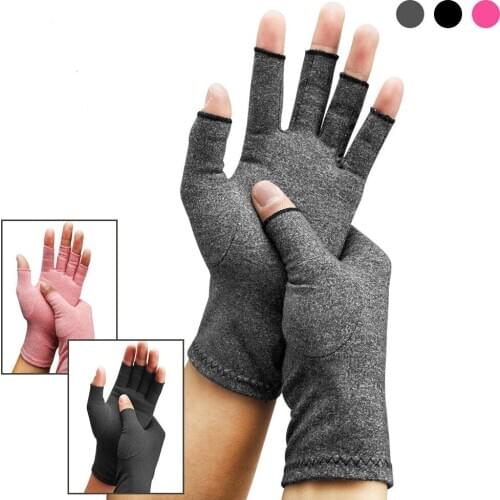 Cotton Ammonia Rehabilitation Training Gloves Anti Arthritis Pain Relief Breathable Compression Therapy Fingerless Gloves