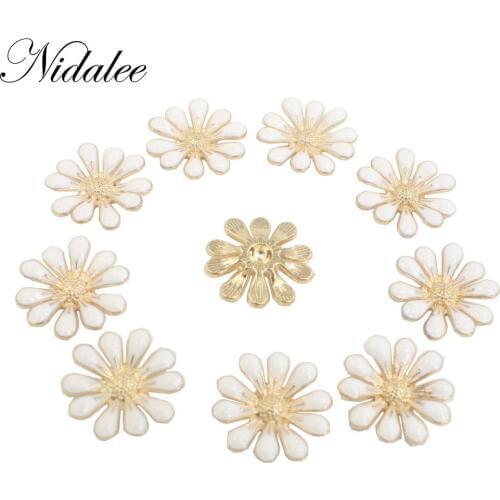Nidalee Flatback Rhinestone Flowers Applique Ribbon Slides Wedding Bouquet Holder Buttons for Andals Stilettos Shoes 18mm