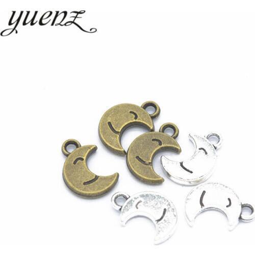YuenZ 20pcs Antique silver color moon Charm Pendants for Bracelet Necklace Jewelry Accessories Diy Jewelry Making L609
