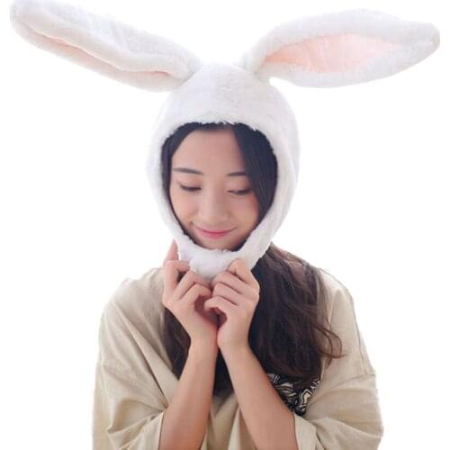 Halloween Party Cosplay Girls Long Bunny Ears Cap Plush Toy Beanie Hat Rabbit Headgear Stuffed Doll