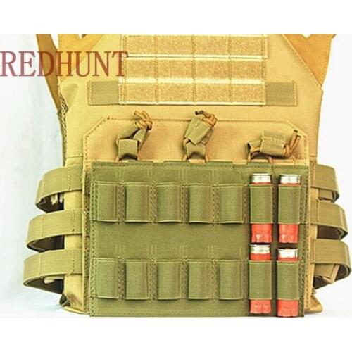 Tactical Molle Rifle Shell Holder Shotgun Ammo Holder Carrier 12 Gauge 1000D Nylon Hunting Vest Accessory Pouch