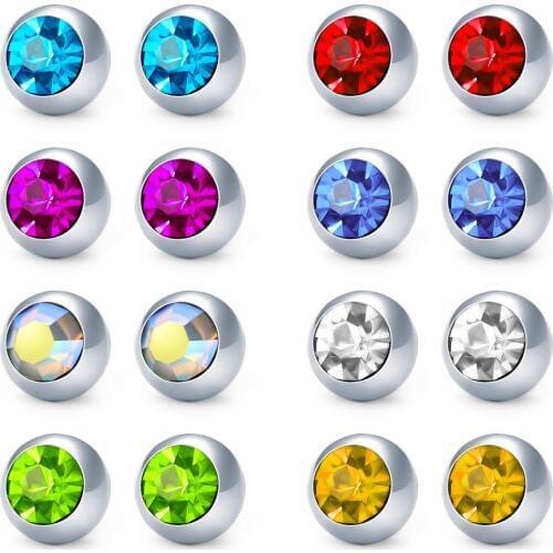 JFORYOU Replacement Balls for Body Jewelry Piercing 316L Surfical Steel Balls Acrylic Balls Barbell Parts 14G Women Men