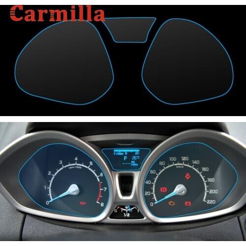 For Fiesta Mk7 2009 - 2014 Interior Car Instrument Panel Screen Protector Car Dashboard Membrane Protective TPU Film Accessories