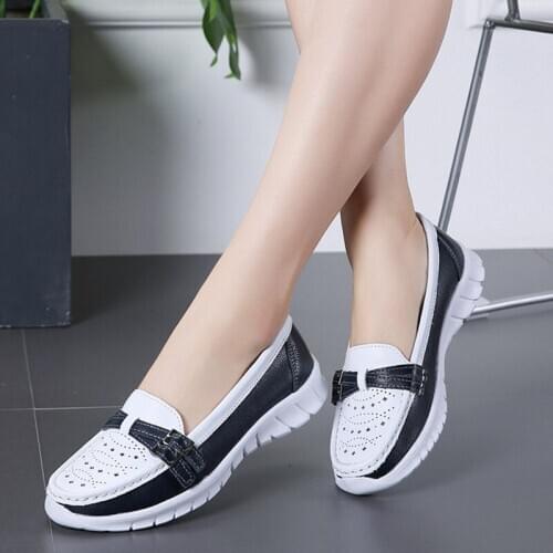 2020 Autumn Women Flats Mary Jane Leather Shoes Slip On Ballet Flats Ballerines Flats Woman Flat Loafers Walking Casual Shoes