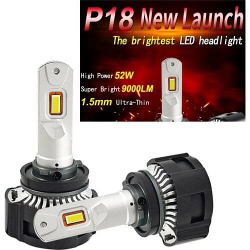1 Set H8 H9 H11 P18 Car LED Headlight High Power Super Bright 0.15MM Cutting Line Focus Beam Turbo Fan Fog Bulbs 104W 18000LM