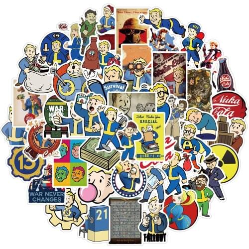 10/50PCS Fallout Game Graffiti Boy Funny Toy Sticker Adult Girl Cartoon Cute Anime Suitcase Laptop Water Cup Graffiti Decoration
