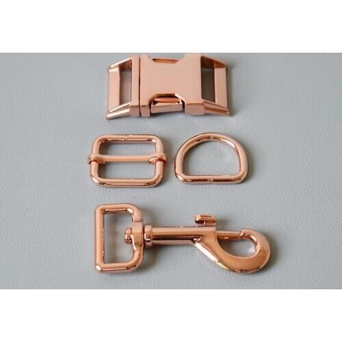 10Setmetal Buckle Adjust Buckle D Ring Metal Dog Clasp Set For 25mm Webbing Metal Slider DIY Pet Collar Strap Bag Belt Accessory