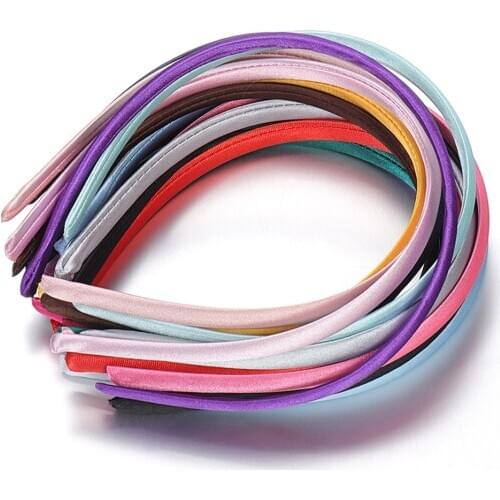 10pcs 9mm Fabric Covered Headband Colorful Hair Hoops Blank Base Settings For DIY Making Kids Girls Hair Accessories Findings