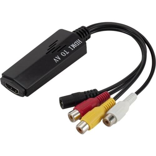 1080P HDMI to RCA Composite AV CVBS Video Cable Converter Adapter Support NTSC PAL VHS VCR DVD for Roku/Cable/PS3