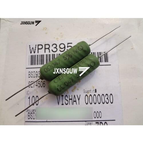2PCS NEW Original VISHAY WPR395 10W0.047R 9.5X34MM green Wire wound resistor 10W 0.047R Film Resistor 0.047R 10W 0.047ohm