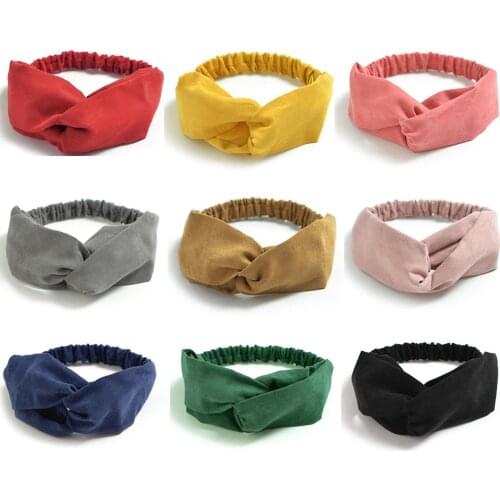 2020 New Lady hairband Solid color Headband Turban Elastic Head Wrap Women Hair Accessories for Women Striped Hair Bands C08