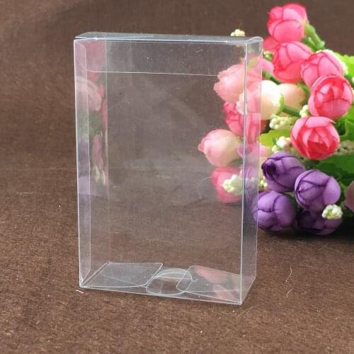 3*4*6cm 50pcs clear plastic pvc boxes schachtel transparent box for candy/wedding gift jewelry display packaging boxes