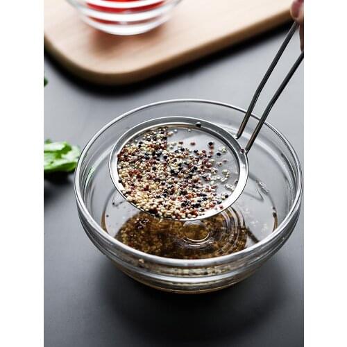 304 Stainless Steel Screen Filter Colander Kitchen Ultra-Fine Screening Mesh Soup Filter Oil Insulation Wive-Screen Ladle