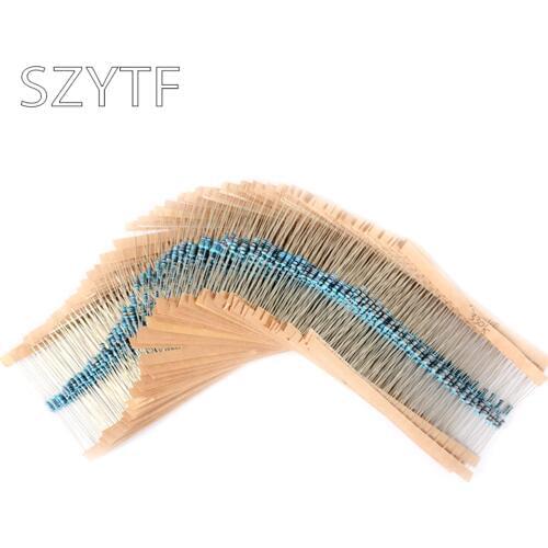 640pcs 1/4W 1% Common component package Metal film resistor package 1 ohm -10M ohm 64 kind * 10=640pcs