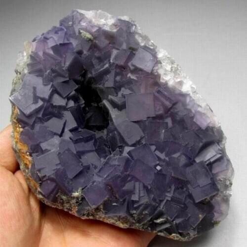 708g Purple Fluorite Cluster on Matrix - crystals and stones healing Mineral specimen Home Decor feng shui decoration