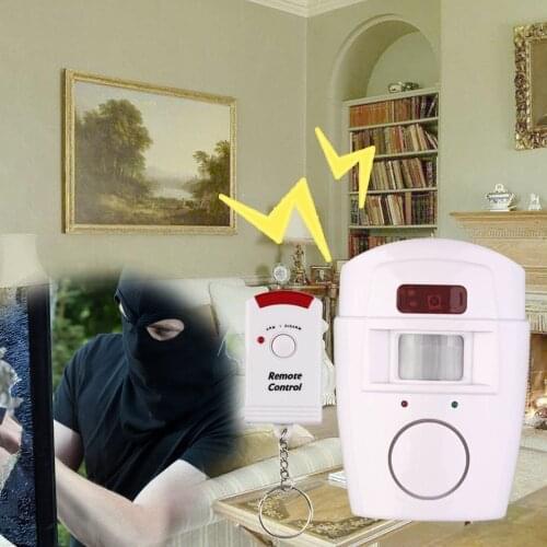 LESHP 105db Wireless PIR Motion Sensor Alarm for Home Security Anti-theft Motion Detector Alarm System with 2 Remote Controller