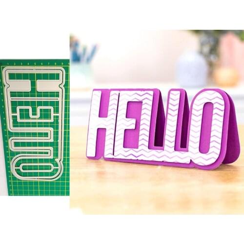 Hello Word Letter New Metal Cutting Dies Knife Mould Scrapbook Album Greeting Card Decoration DIY Handmade Art