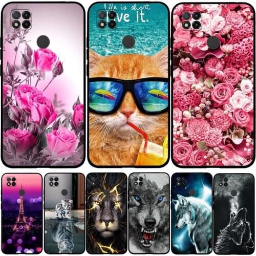 For Redmi 9C 9 C Redmi9c NFC Case TPU Silicone Case For Xiaomi Redmi 9C Redmi9c NFC Cover Roses Funda For Redmi 9C 9 C NFC Shell