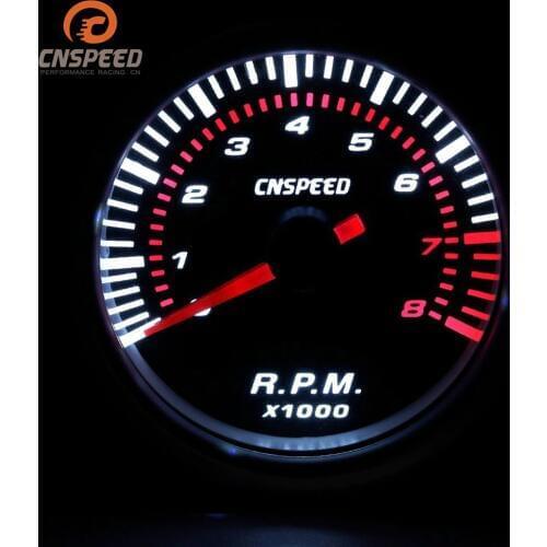 CNSPEED 52mm Electrical Car Engine Speed Pointer Tachometer Tacho Gauge Meter Tester 0~8000 RPM Counter for 4/6/8 Cylinder