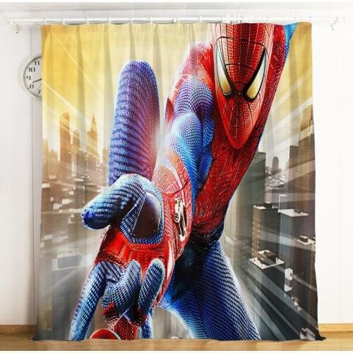 Disney Cartoon Marvel Spiderman Curtain Heroes Expedition Brushed Blackout Curtain custom boys Teen Adult gift