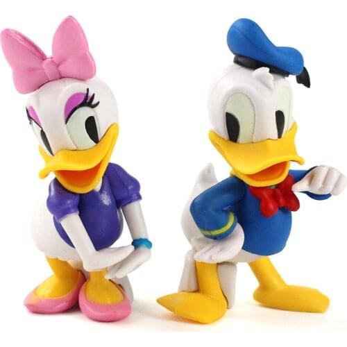 12cm 2pcs/Lot Mickey Mouse Donald Duck Daisy PVC Action Figure Anime Decoration Collection Figurine Mini Toy Model Children Gift