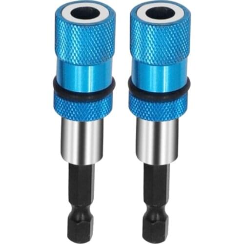 Hot 2Pcs 1/4 Hex Shank Electric Drill Magnetic Screwdriver Bit Holder Tool Magnetism Limit Adjustable Extension Rod