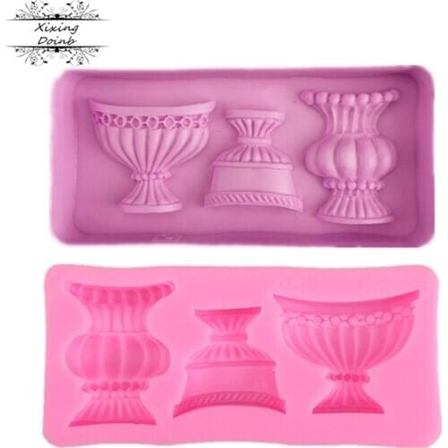 European classic vase silicone mold sugar chocolate mold cake decorating tool baking mold