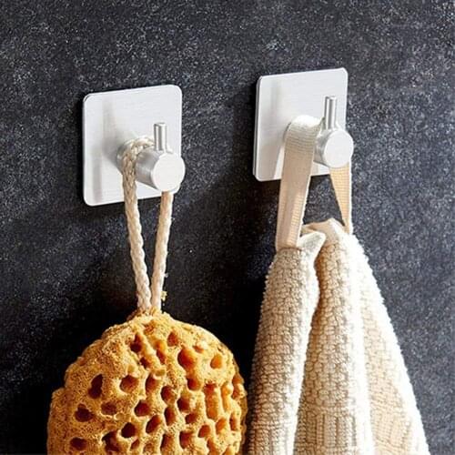 Hooks self-adhesive hook, bag 5 304 stainless steel hat towel robes hanger hanger bathroom kitchen washroom closetFive links