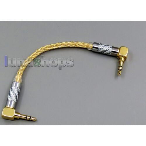 LN006272 3.5mm Male To Male Angle 8 Cores 99.99% Pure Silver + Gold Plated Amplifier Audio Cable