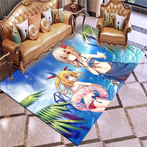 Mobile Game Animation Girl Azur Lane Crystal Velvet Printed Floor Mat Home Decoration Bedroom Carpet Bathroom Non Slip Foot Mat
