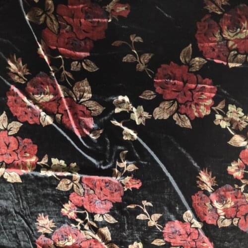 1 Meter Red Rose High Grade Real Silk Bottom Cloth Velvet Worm Dress Cheongsam Shirt Fabric