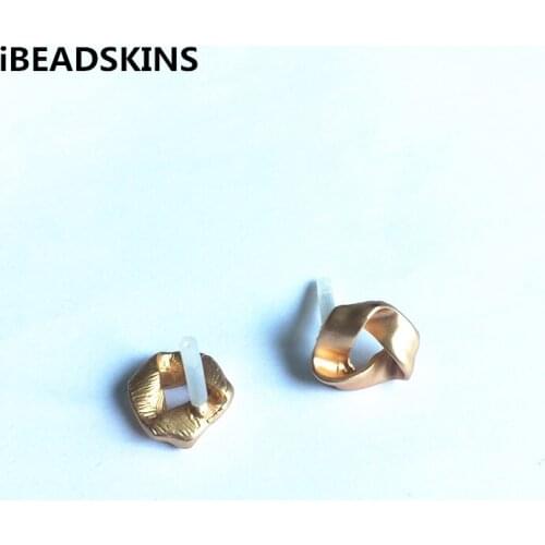 New arrival! 16mm 50pcs/lot zinc alloy matte gold Geometric shape ear stud/Earring accessories for Earrings DIY( as shown)#J03