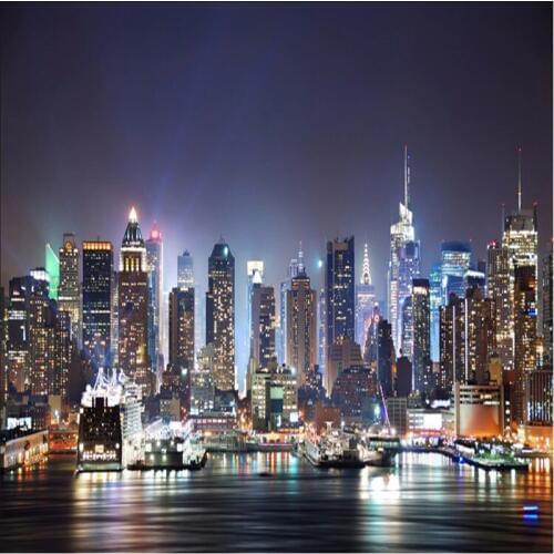 Beibehang custom wallpaper 3d New York City night view large mural wallpaper 3 d TV sitting room murals wallpaper for walls 3 d