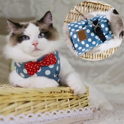 Pet Dog Cat Collar Chest Dog Harness Vest Cat Pet Dogs Chest Back Traction Ropes Clothes Tie Cats Ropes Pets Home Walking Supply