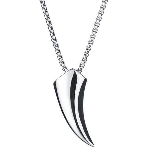 Stainless Steel ox Horn Pendant Necklace Men womens long Necklace Hiphop/Rock Style Charm jewelry