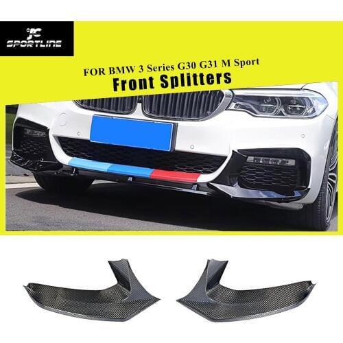 Carbon Fiber Front Bumper Lip Spoiler Splitters for BMW 5 Series G30 G31 M Sport 2017 - 2020