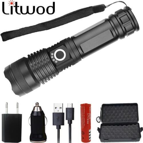 Z20 CREE XHP50 Micro USB rechargeable LED Flashlight Torch 4000LM light lantern for Camping Hiking