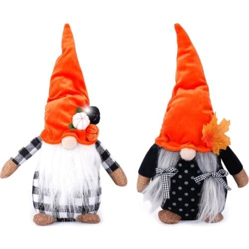 Fall Thanksgiving Gnome Handmade Swedish Tomte Decor Plush Elf Doll Ornaments N0PA