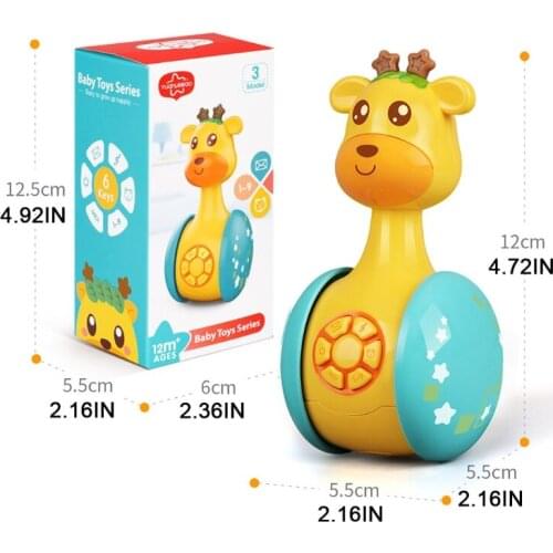 1Pc Sliding Tumbler Multifunctional Puzzle Rattle Toy with Childhood Songs and Dazzling Lights for Toddlers Education