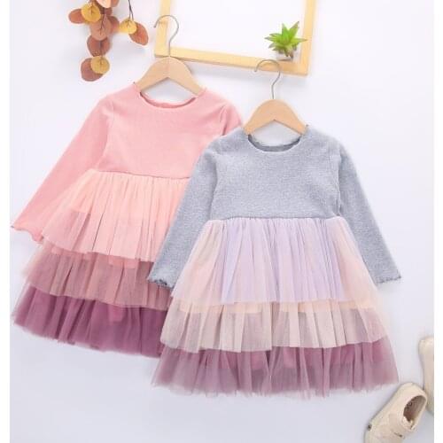 Lovely Toddler Kids Baby Girls Dress Long Sleeve Floral Lace Dress Wedding Party Pageant Prom Dresses